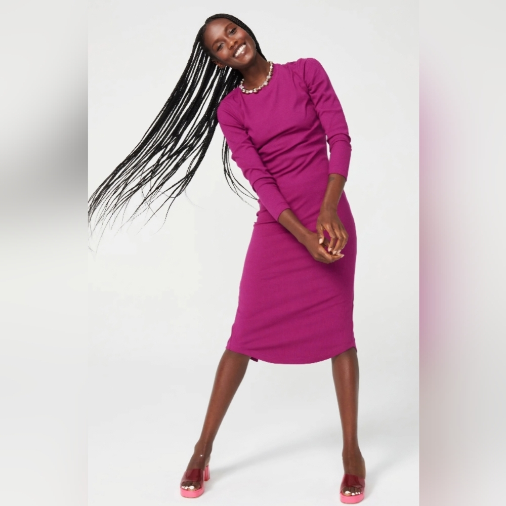 TEREZ NWT Purple/ Black Raspberry Ribbed Dress